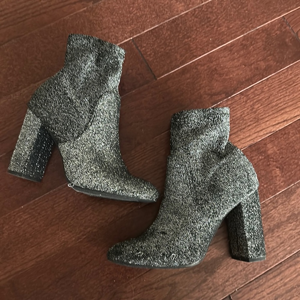 Silver Glitter Booties